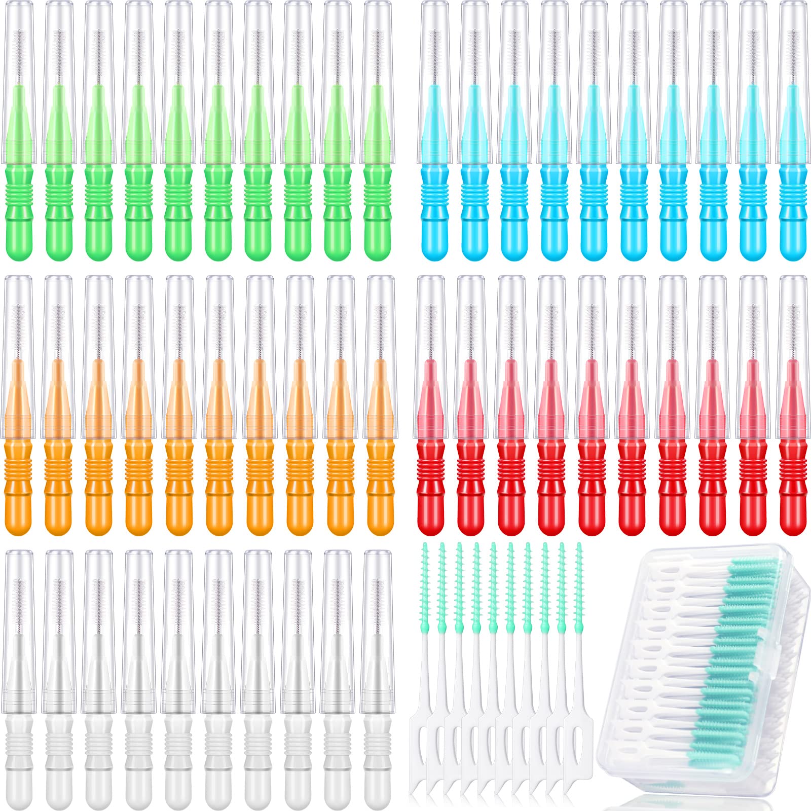 Patelai 350pc Interdental Brushes - Soft Dental Floss Picks for Teeth Cleaning (Cute Colors) - Perfect for Travel & Daily Oral Care