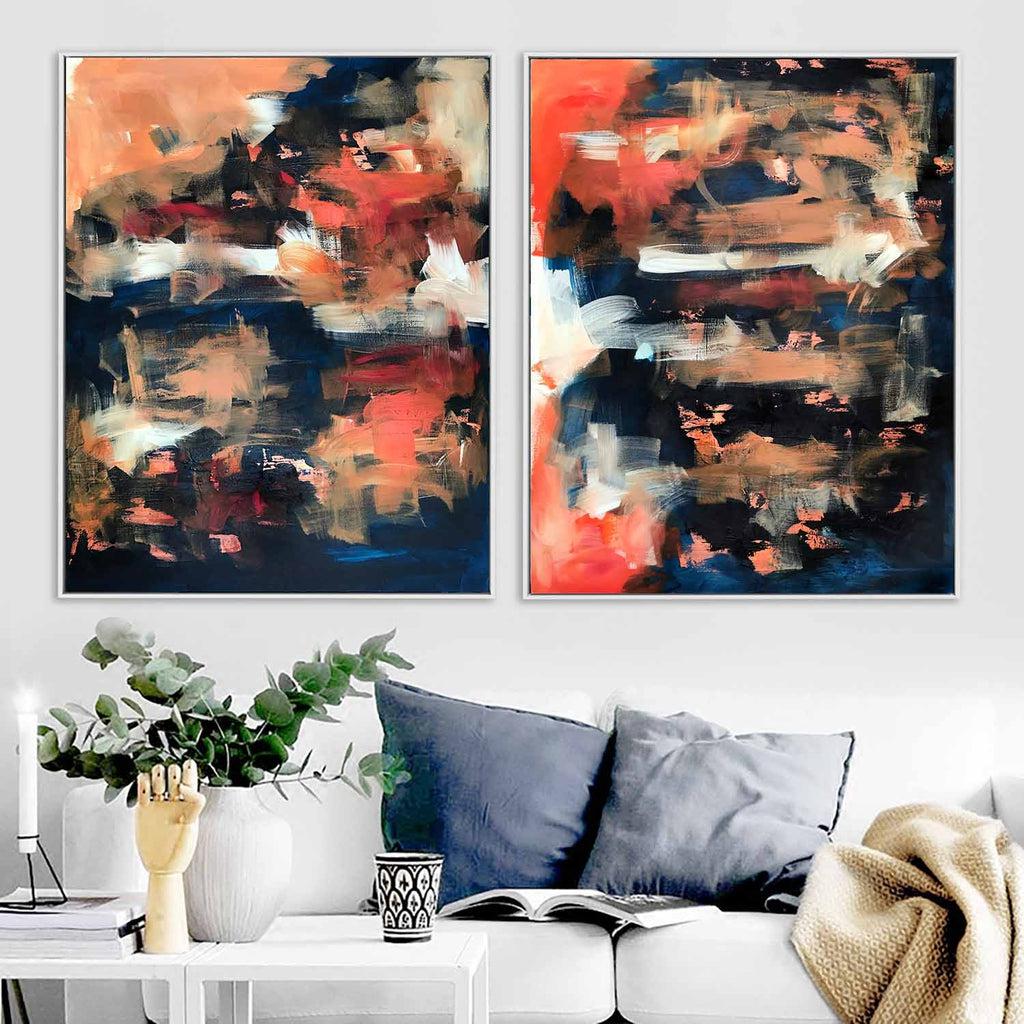 The Untold Story Diptych Painting - Handmade Wall Art for Home Decor, Perfect for Living Room, Bedroom & Office