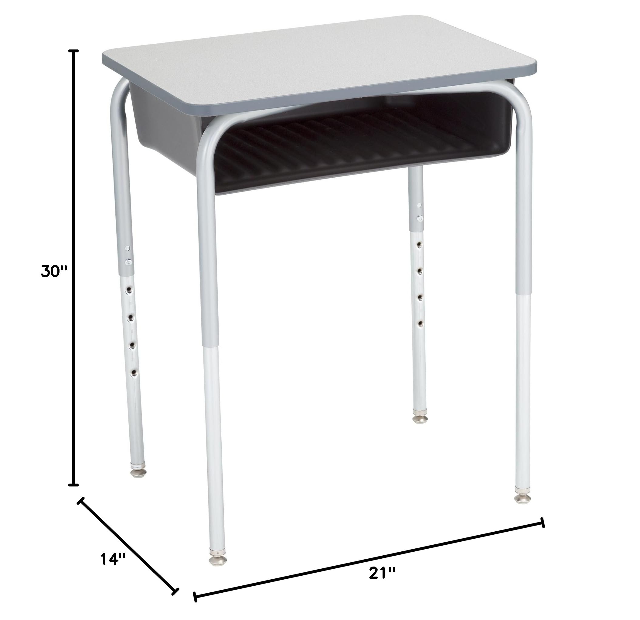 Adjustable Student Desk with Storage - Gray/Graphite for Home & School
