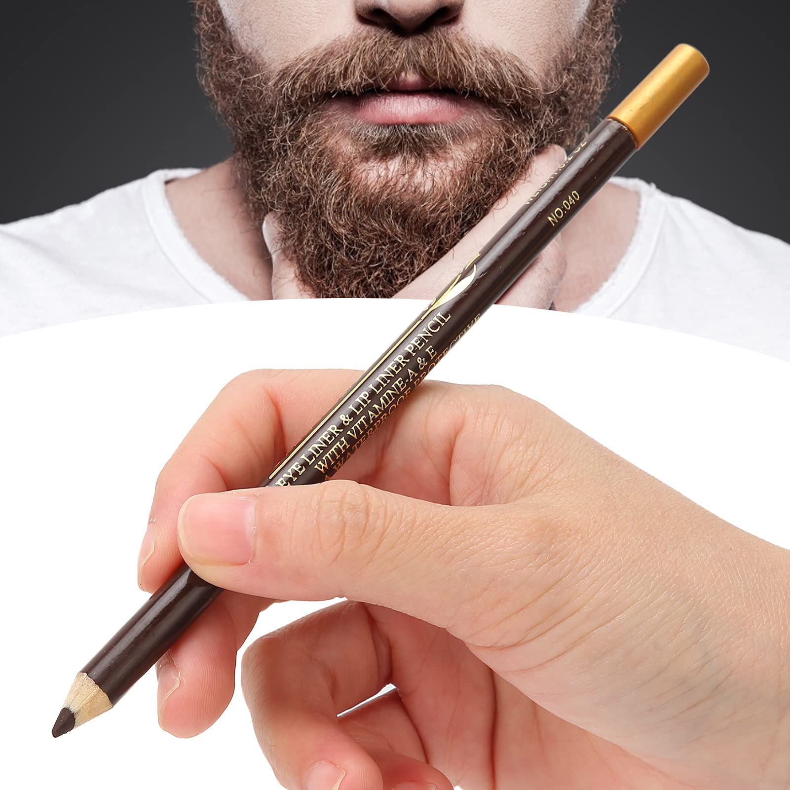 Professional Beard Pencil & Filler - Men's Beard Shaping & Grooming Kit Tool for Perfect Beard Styling (Brown) - Ideal for Daily Grooming, Special Occasions & Barber Shops