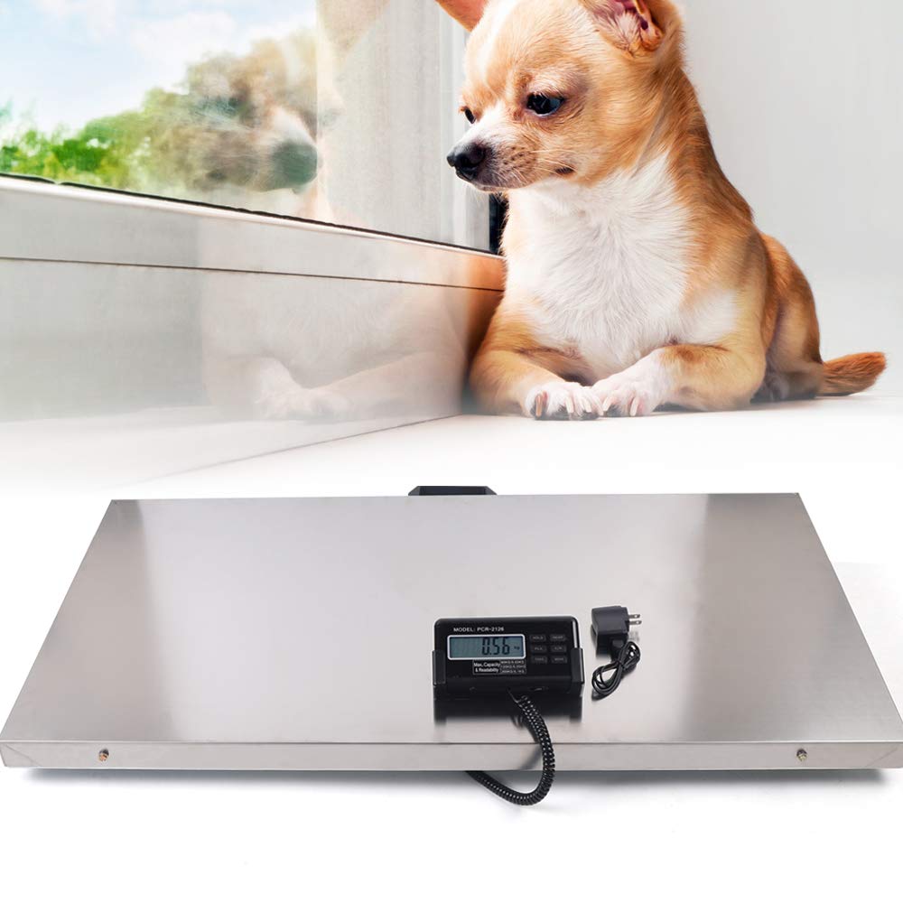 Digital Veterinary Scale 440lbs - Stainless Steel Pet Scale for Dogs, Cats & Livestock | kg/oz/lb Units | 40.5x20.8in Platform | Perfect for Veterinary Clinics, Farms, Shipping & Warehouses