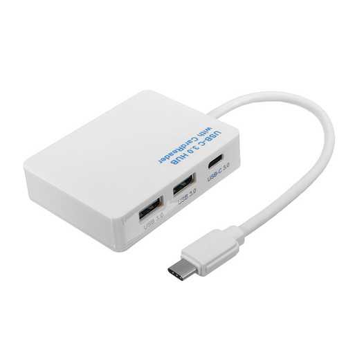 All-in-One USB 3.1 Type C Hub with 4 USB 3.0 Ports and SD/TF Card Reader - Perfect for MacBook Pro, Laptop, Desktop & Data Transfer