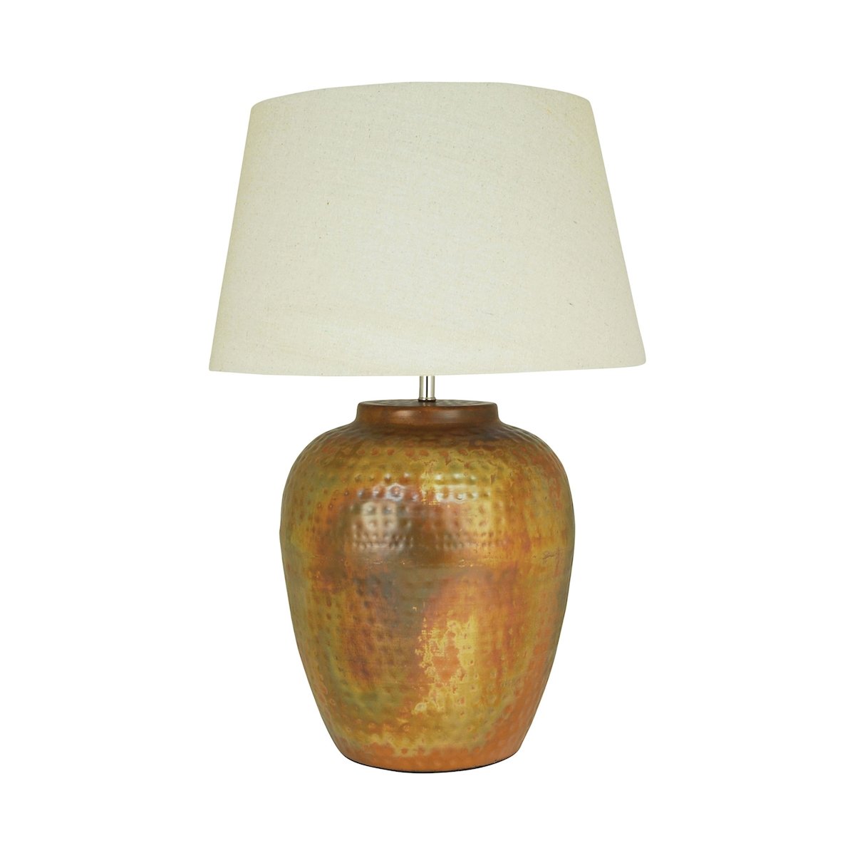 Elk Lighting 980350 Hammered Burned Copper Table Lamp with Sandstone Base - Perfect for Bedroom Nightstand, Living Room End Table, or Office Desk Lighting