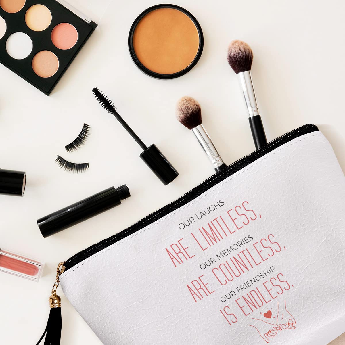 Best Friendship Gifts for Women - Inspirational Encouragement Gifts for Her, BFF, Sister - Birthday, Christmas Cosmetic Travel Bag - Perfect for Daily Use, Travel, and Makeup Storage
