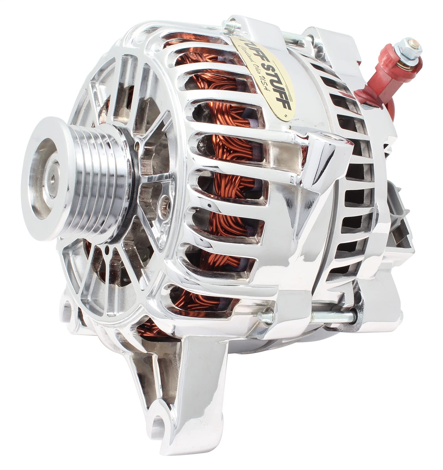 Tuff Stuff 8252A High Output 135 Amp Chrome Alternator for Ford 4.6L V8 Engine - Perfect for Performance Upgrades & Off-Road Vehicles