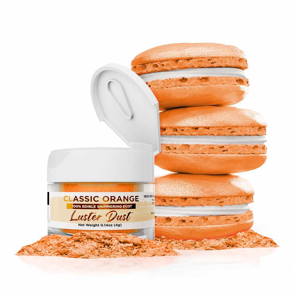 Bakell Classic Orange Luster Dust - Edible Cake Decorating Powder for Cakes, Cupcakes, Cookies & Fondant - Perfect for Birthday, Wedding & Holiday Baking