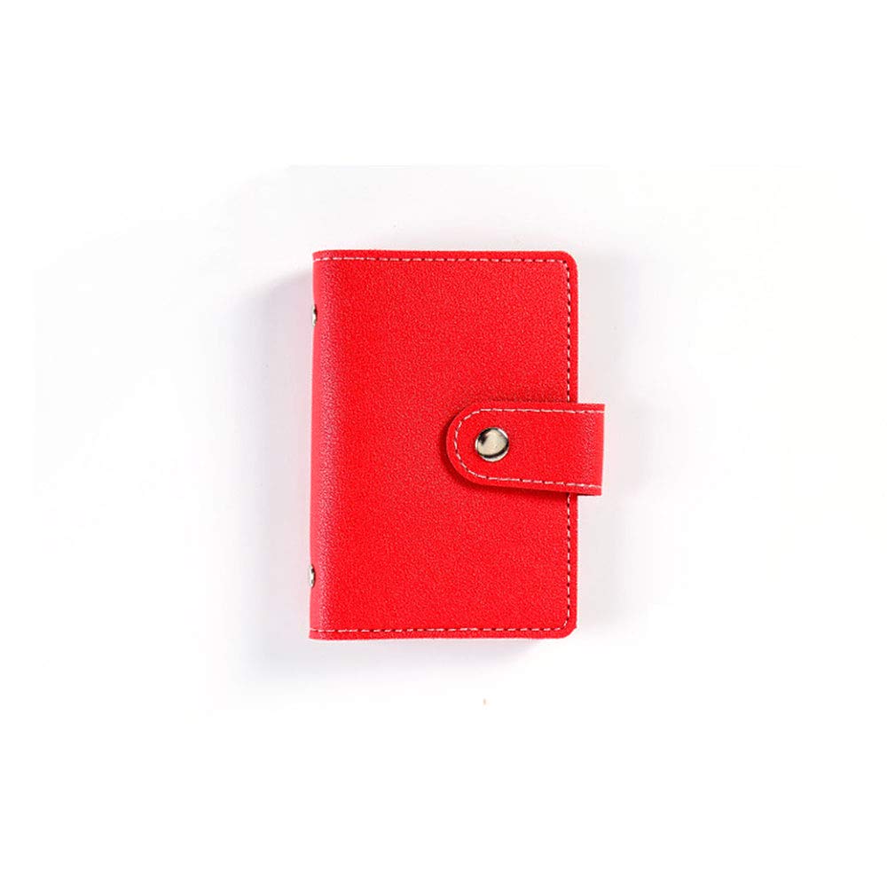 Premium PU Leather Card Holder - Slim Multi Card Case Wallet for Men & Women - Holds Debit, Credit, Business & ID Cards (7.5x11cm, Red) - Perfect for Travel, Office & Everyday Use