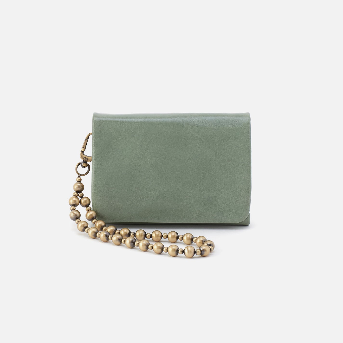 Ross Polished Leather Bead Wristlet Handbag - Jade Green Crossbody Clutch for Women | Perfect for Parties, Date Nights & Special Occasions