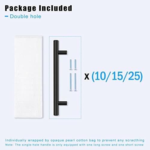 KNOBWELL 20 Pack 7-9/16 Inch Black Cabinet Handles - Solid Kitchen Cabinet Pulls, Dresser Drawer Handles - Modern Black Kitchen Hardware for Cabinets, Drawers & Furniture (Perfect for Home, Office & DIY Projects)