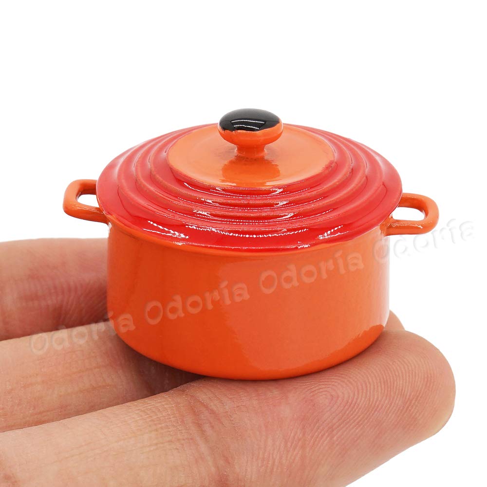 1/6 Scale Miniature Pot Cookware Set - Realistic Dollhouse Kitchen Accessories for Miniature Cooking & Baking Scenes | Perfect for Dollhouse, Diorama, and Model Displays