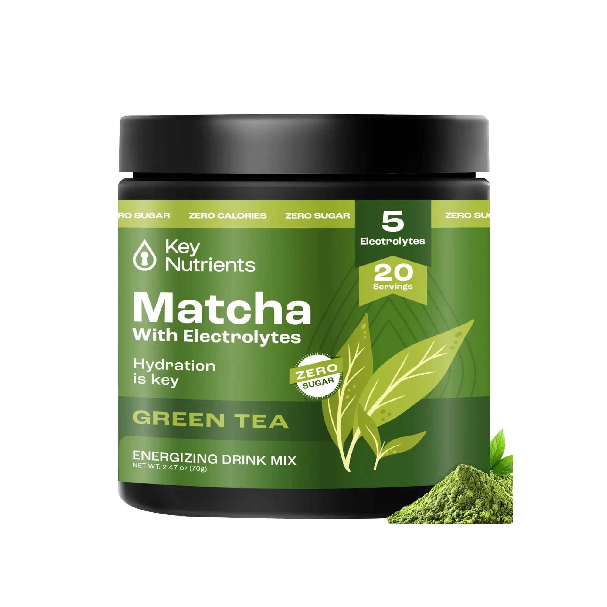 Organic Matcha Powder with Electrolytes - Premium Japanese Green Tea Powder for Energy & Hydration - Perfect for Smoothies, Baking & Post-Workout Recovery