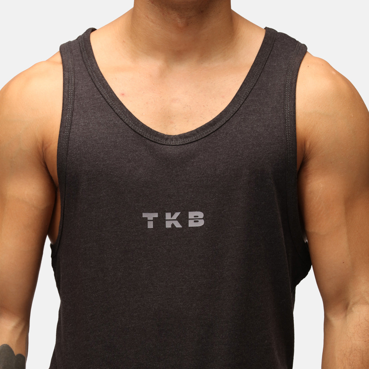 TKB Men's Heather Black Tri-Blend Vest - Lightweight Comfort for Casual Wear & Outdoor Activities
