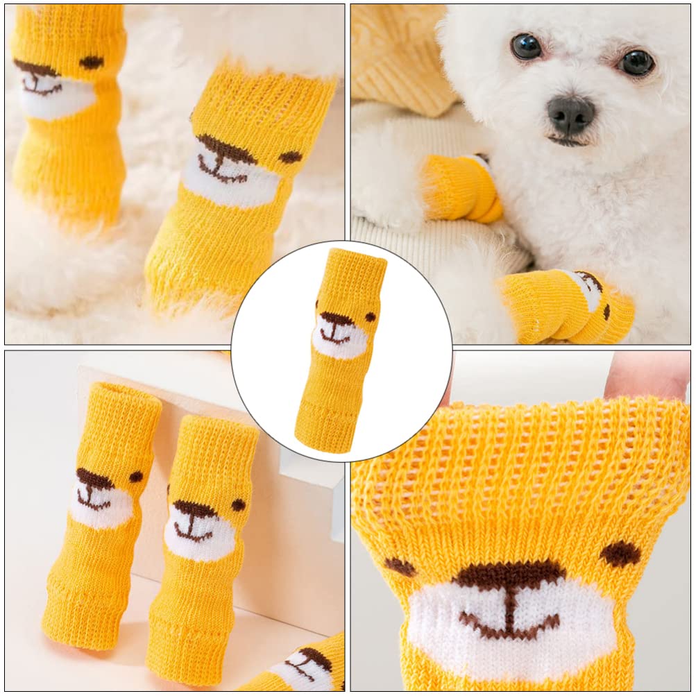 Balacoo 4pcs Pet Leg Warmers - Non-Slip Dog Socks for Small Dogs & Puppies - Indoor & Outdoor Use
