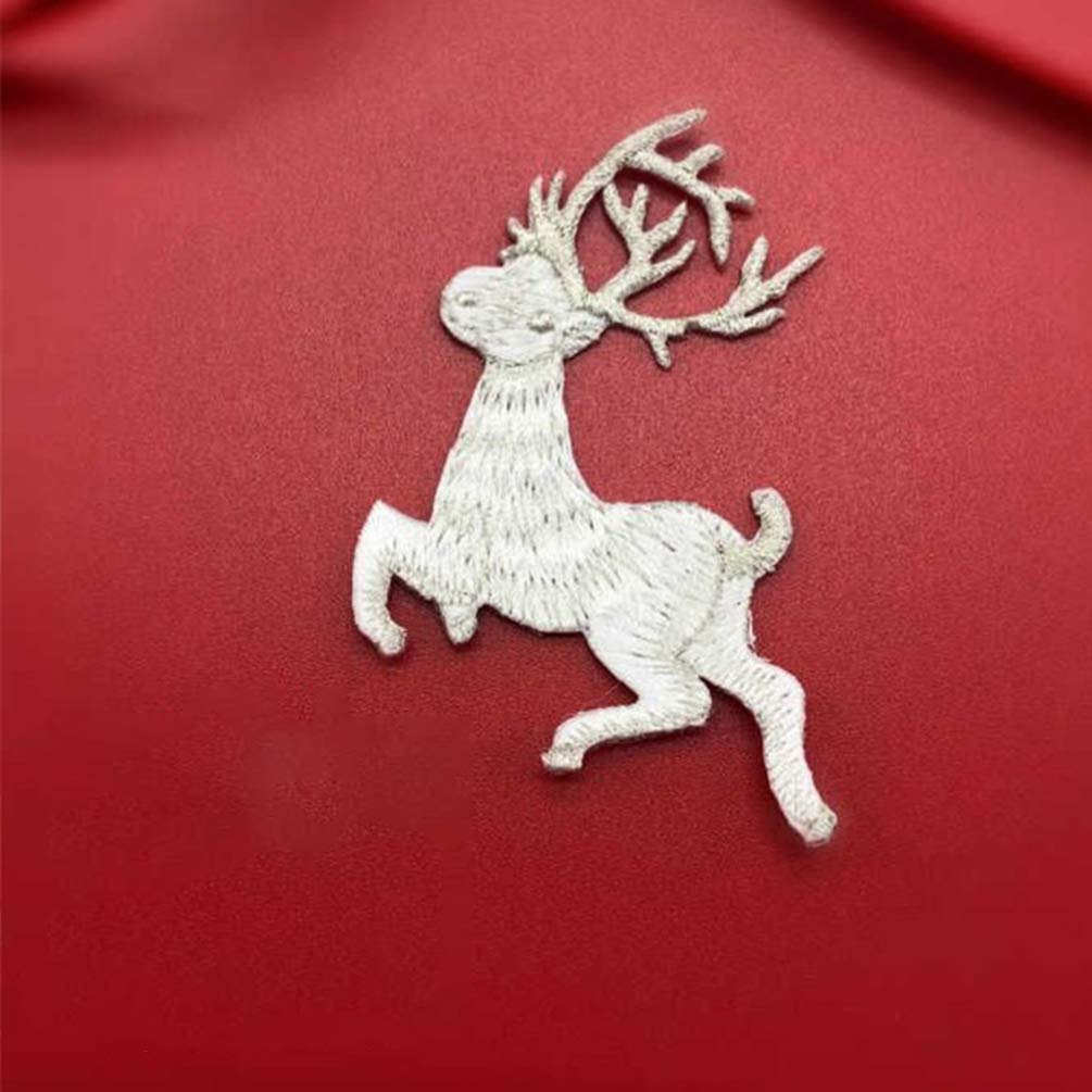 4Pcs Christmas Deer Iron-On Embroidery Patches - DIY Elk Applique for Hats, Clothes, Backpacks & Jeans - Festive Holiday Decor & Craft Supplies (Perfect for Christmas DIY Projects & Gift Making)