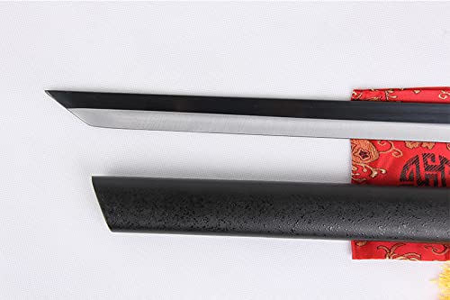 Real Katana Sword - High-Quality Steel Black Blade for Anime Cosplay, Bleach Urahara Kisuke Samurai Sword | Perfect for Collectors, Martial Arts Training & Japanese Culture Enthusiasts