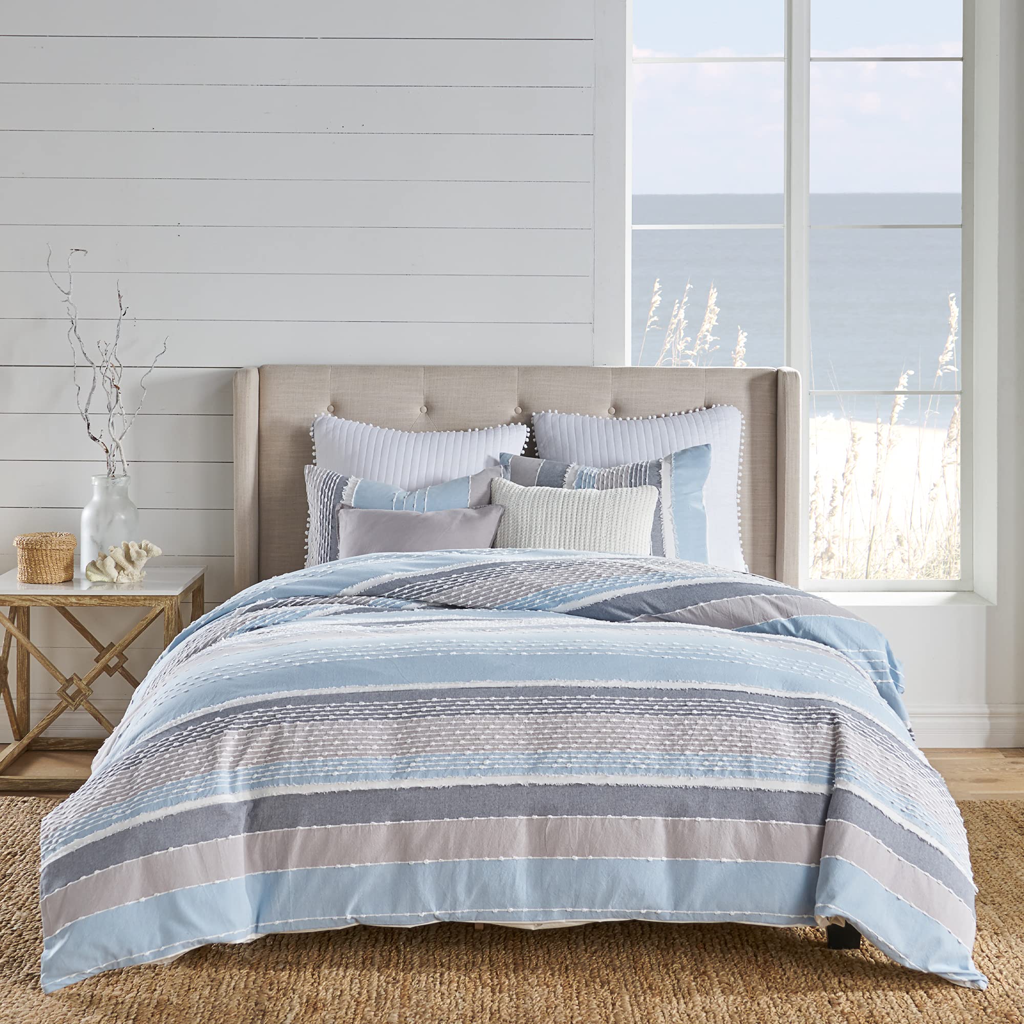 Levtex Home Santander Jacquard Duvet Cover Set - Full/Queen Size (90
