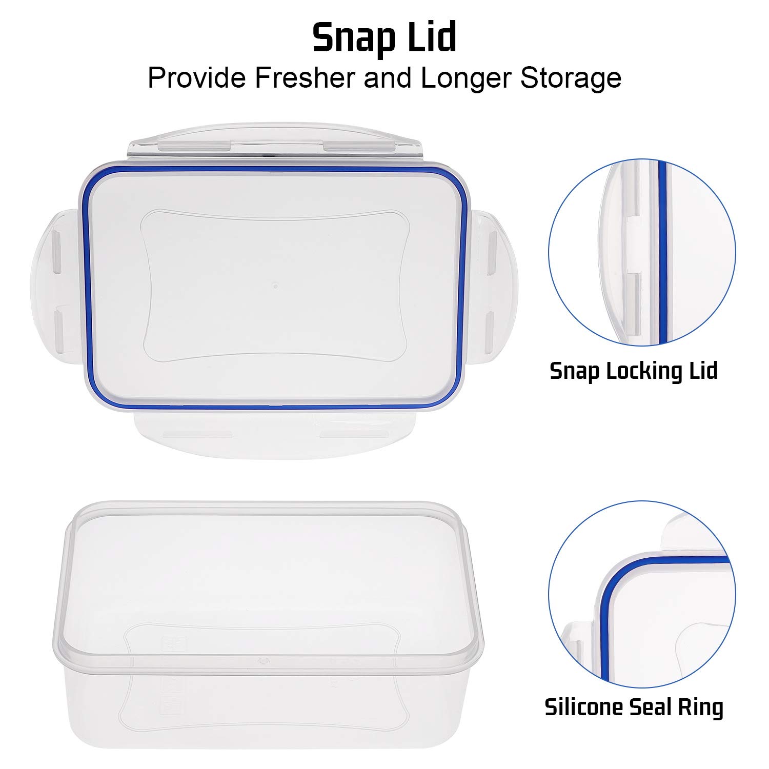 SIKITUT 8-Pack Airtight Food Storage Containers with Lids - BPA-Free Plastic Kitchen Organizers for Dry Food, Snacks, Meal Prep & Leftovers | Leakproof, Stackable & Space-Saving Design for Pantry, Fridge & Freezer