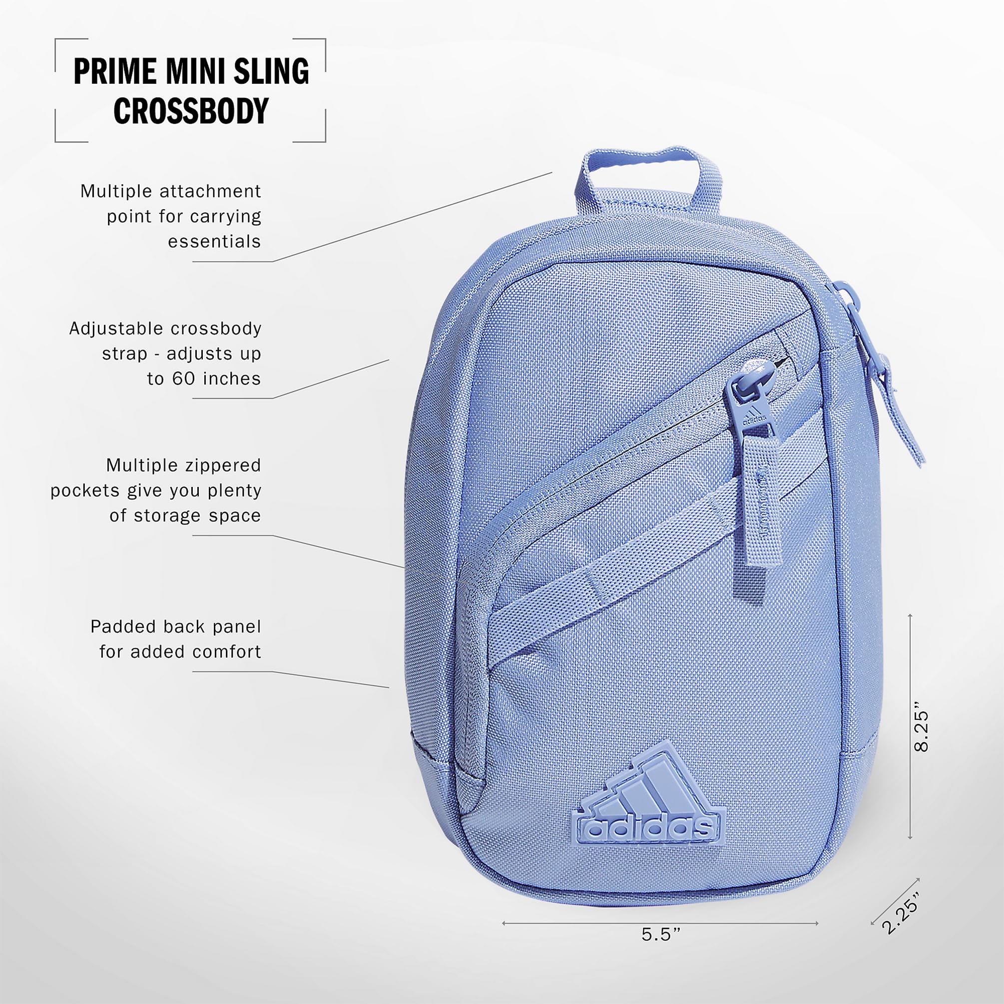 Adidas Prime Mini Sling Crossbody Bag - Small Lightweight Waist Pack for Women & Men - Perfect for Festivals, Travel, Hiking & Everyday Use