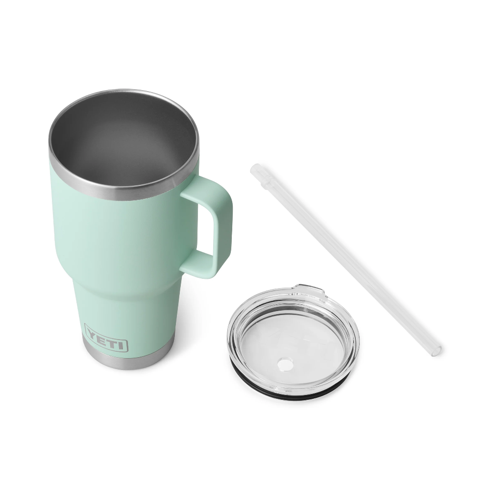 **35 oz Rambler Insulated Stainless Steel Mug with Straw Lid - Perfect for Coffee, Tea & Cold Drinks at Home, Office or Travel**