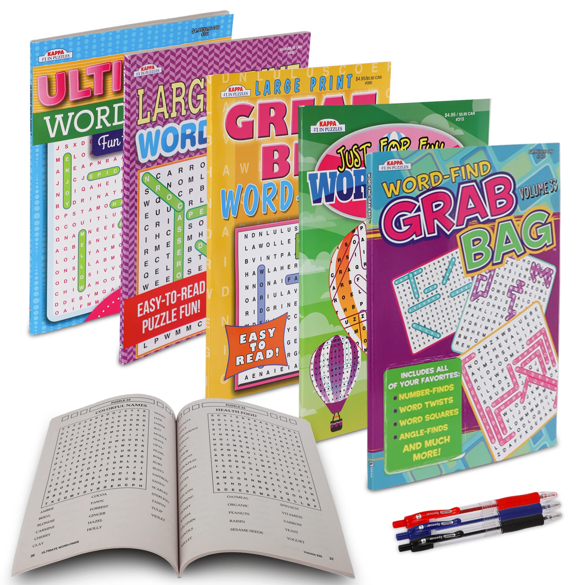 9-Pack 750+ Large Print Word Search Puzzle Books for Adults & Seniors - Brain Stimulation Activity Books with Giant Font (8x10 Paperback, Variety Pack) - Perfect for Travel, Relaxation & Cognitive Exercises