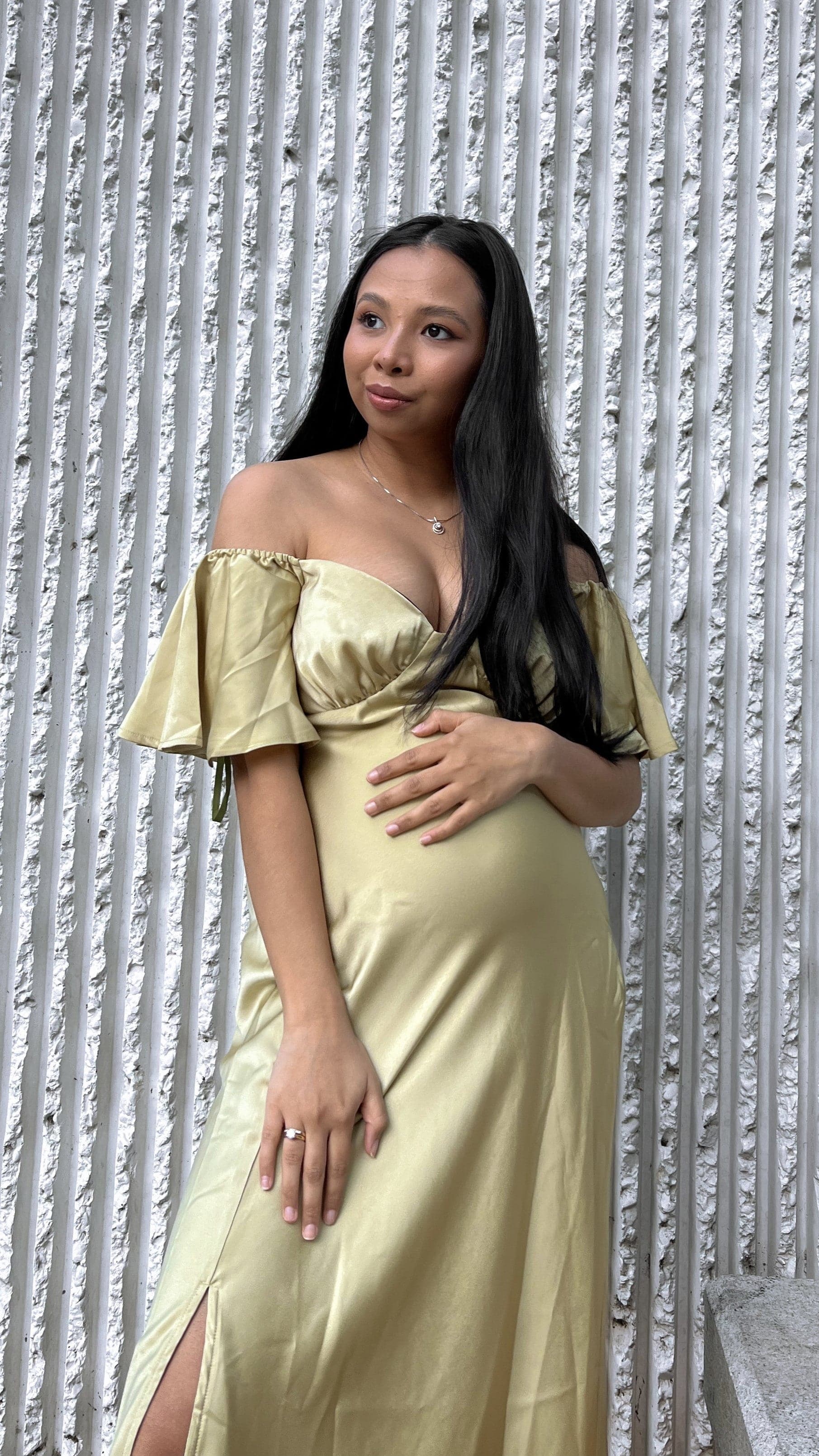 Louisa Midi Dress in Olive Green - Elegant Casual & Office Wear for Women | Perfect for Spring Summer Outfits, Date Nights & Work Attire