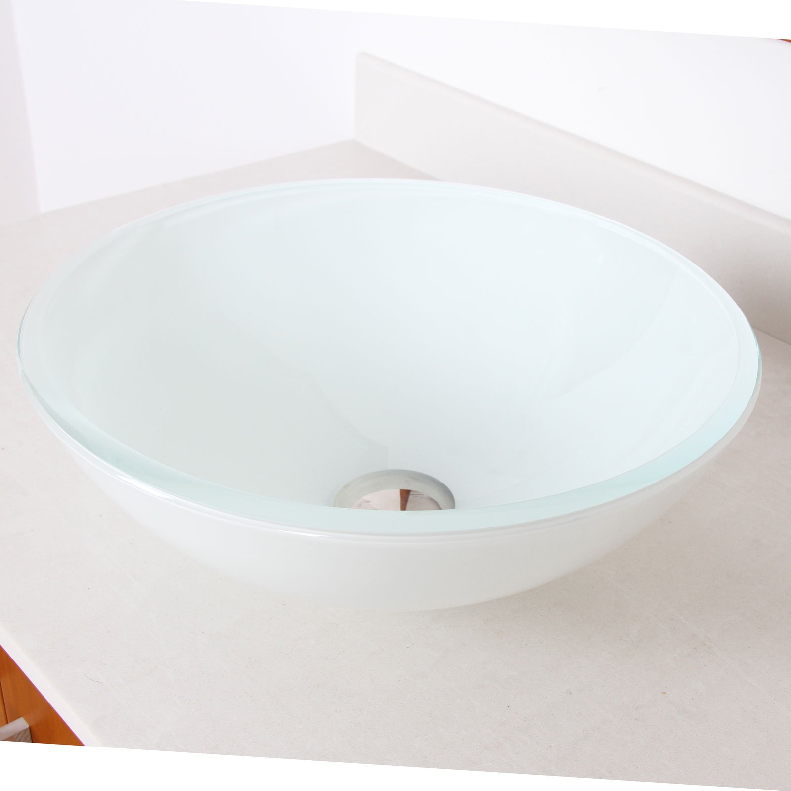 Premium White Patterned Tempered Glass Vessel Sink - Modern Bathroom Vanity Top for Contemporary Homes (Perfect for Master Bath, Powder Room & Guest Bathroom Renovations)