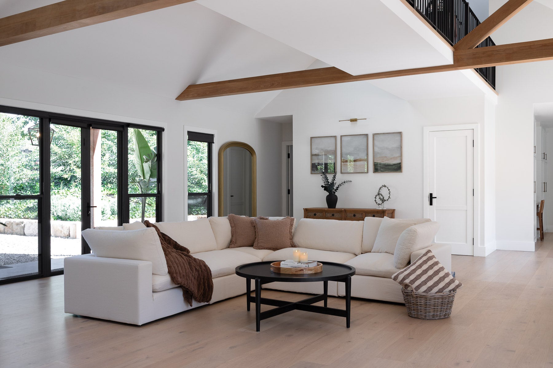 Cali Modular 5-Seat Corner Sofa in Sol Ivory - Modern L-Shaped Sectional Couch for Living Room, Family Room & Home Theater
