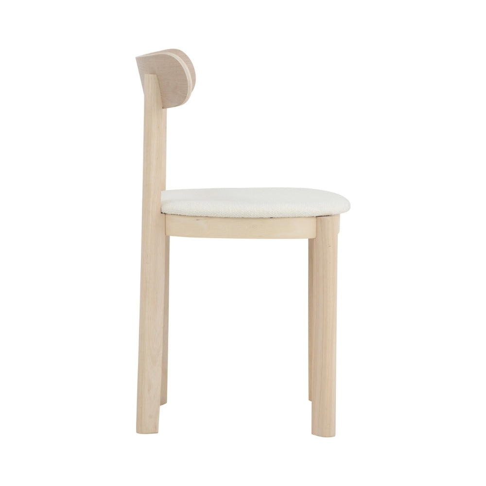 LOWEN Modern Dining Chair - Cream White Upholstered Seat - Perfect for Kitchen, Dining Room & Office - Comfortable & Stylish Home Furniture