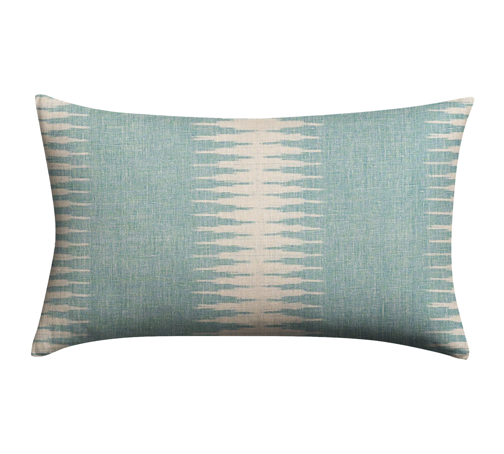 Handwoven Ikat Ocean Blue Pillow Cover - Boho Coastal Decor for Living Room, Bedroom & Outdoor Patio