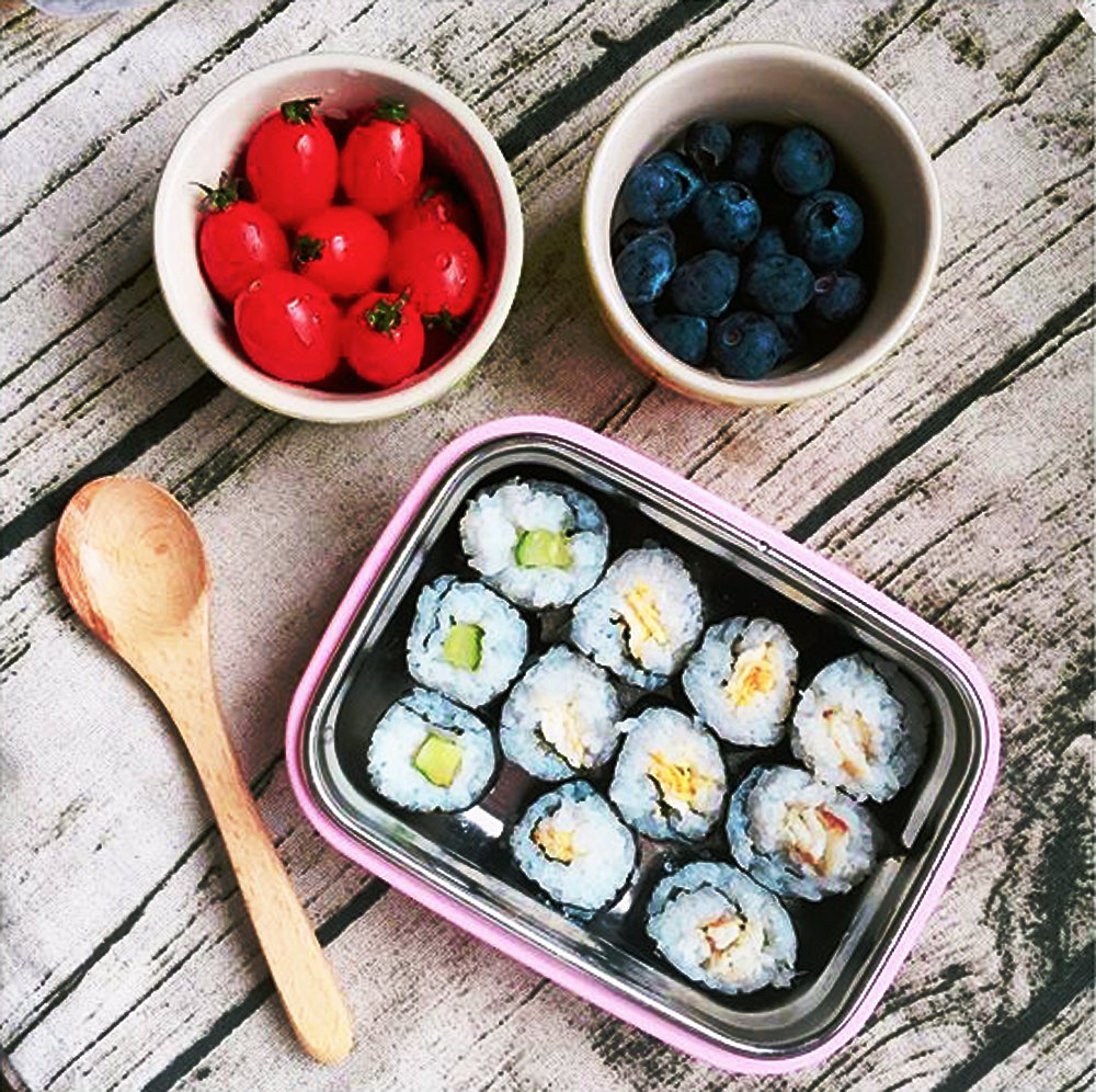 Thinkbaby BPA-Free Bento Lunch Box for Kids - Eco-Friendly Food Container with Leak-Proof Design, Microwave & Dishwasher Safe - Ideal for School, Picnics & Travel (Pink)