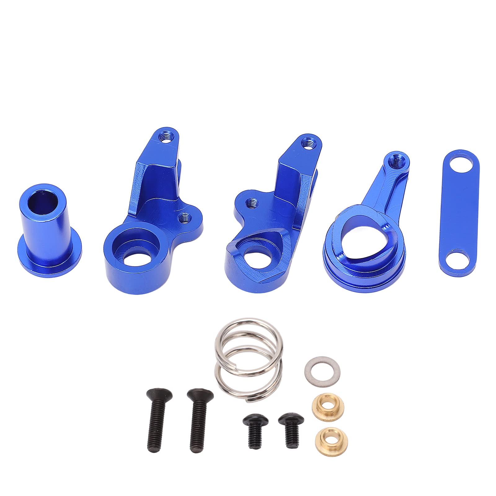 Dilwe High Strength Metal RC Car Steering Group Kit - Upgrade Parts for RC Cars (Blue) | Perfect for Off-Road Racing, Drifting & DIY RC Vehicle Modifications