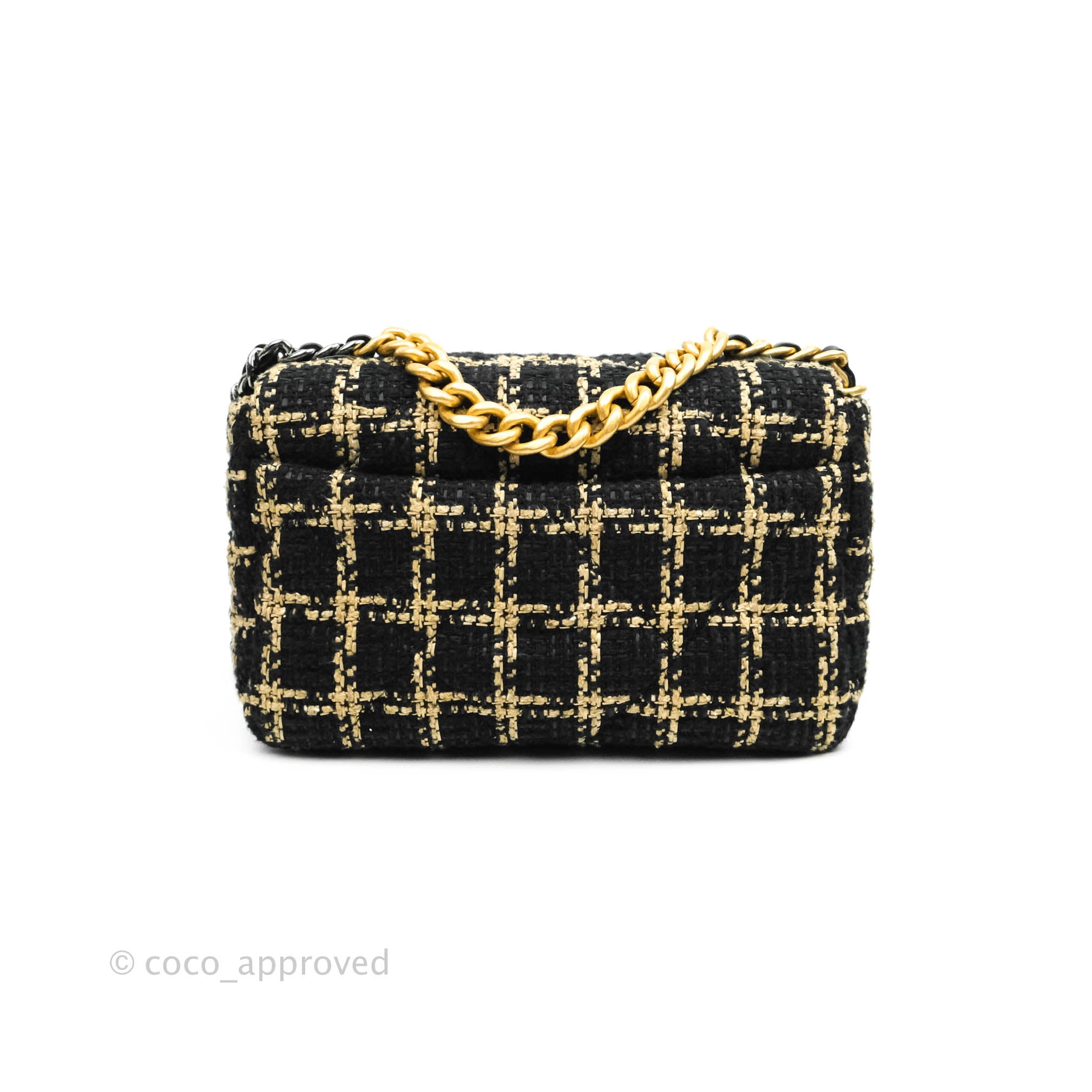Chanel 19 Small Flap Bag - Black & Beige Tweed with Mixed Hardware | Luxury Designer Handbag for Women | Perfect for Work, Evening Events & Special Occasions