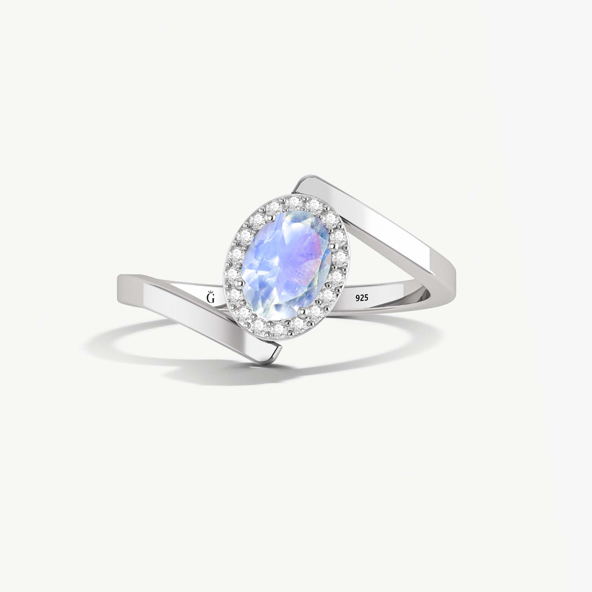 Stunning White Rainbow Moonstone Ring in Gold Vermeil or Sterling Silver – Perfect for Weddings, Anniversaries & Everyday Elegance