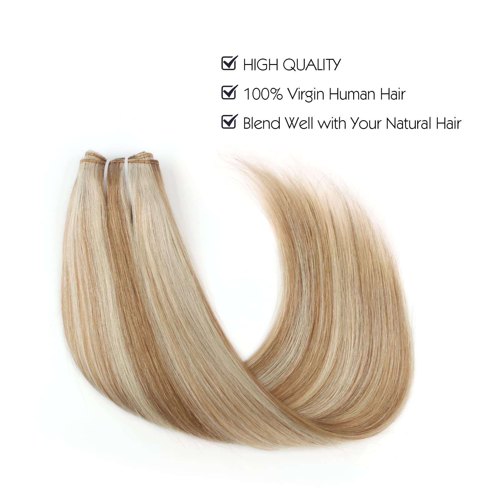 Premium Sassina Invisible Wire Hair Extensions - 100% Real Human Hair with Transparent Wire & Adjustable Size | Secure Clips for Natural Straight Look | #P8/60 20 Inch 120 Gram | Perfect for Weddings, Parties & Daily Styling