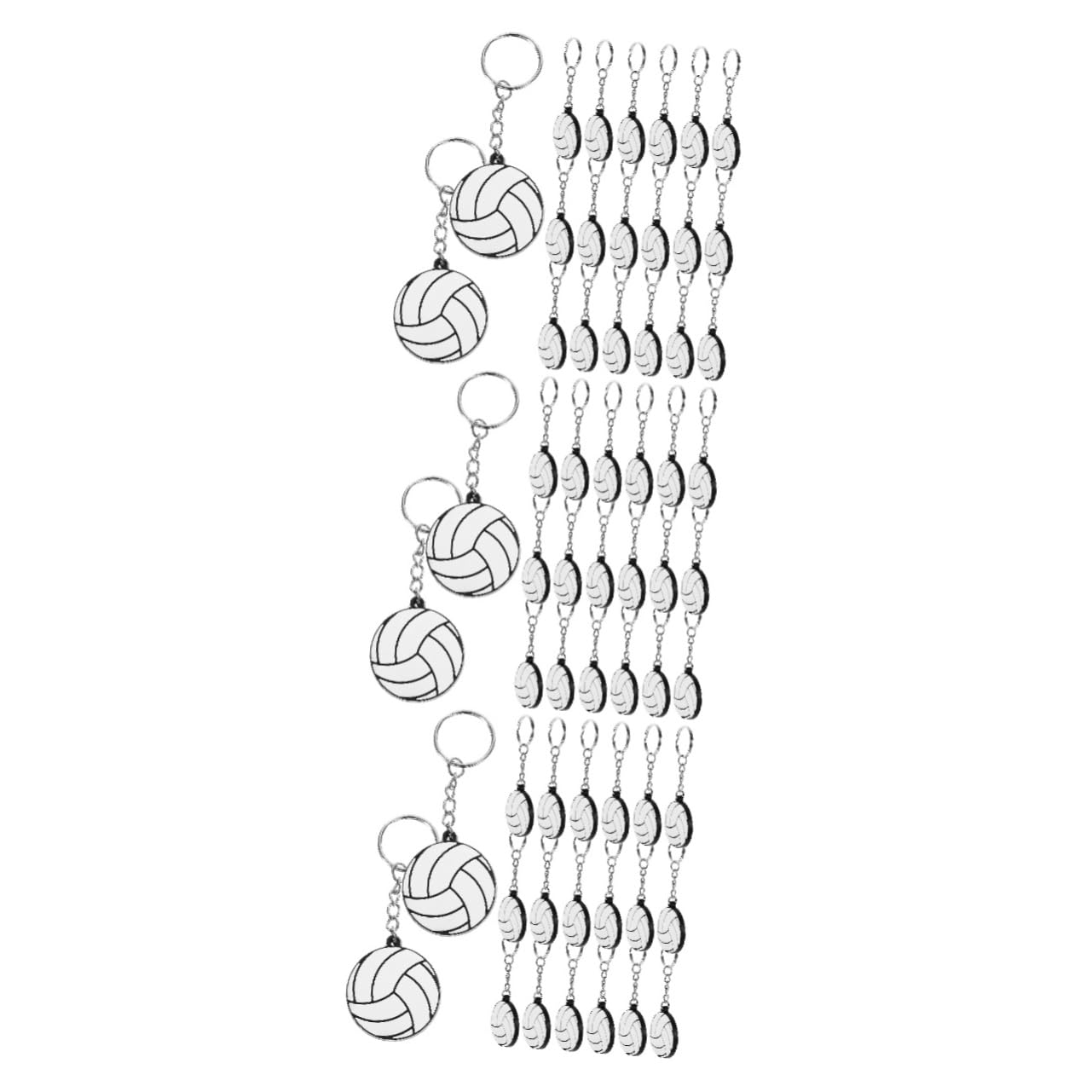 Parliky 60 PCS Mini Volleyball Keychain - Metal Hanging Keychain for Volleyball Players - PVC Key Ring for Sports Enthusiasts - Perfect for Gifts, Team Events, and Volleyball Accessories