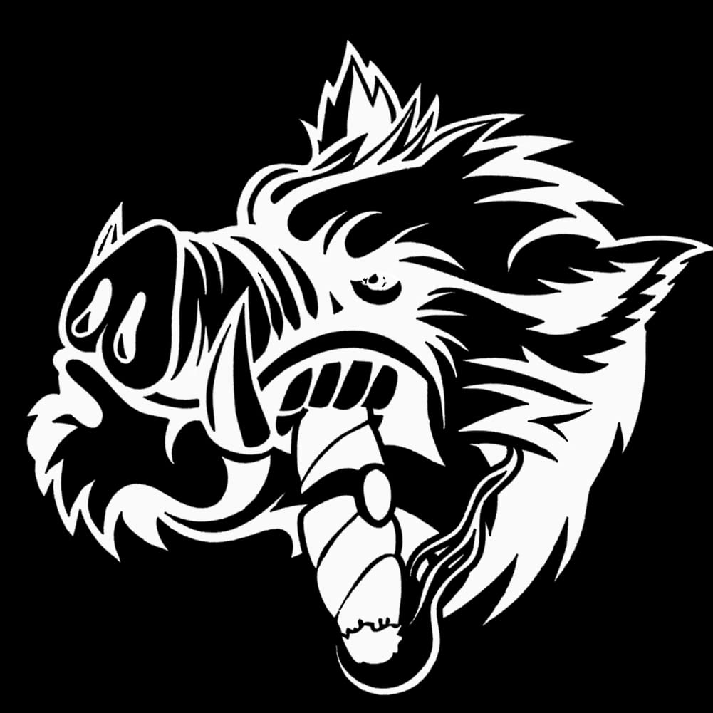 SEADEAR 5-Pack Wild Boar Vinyl Decals - Waterproof Car Stickers for Vehicles, Motorcycles, Helmets, Bumpers, Laptops & Walls (White) - Funny Hunting & Outdoor Adventure Decor