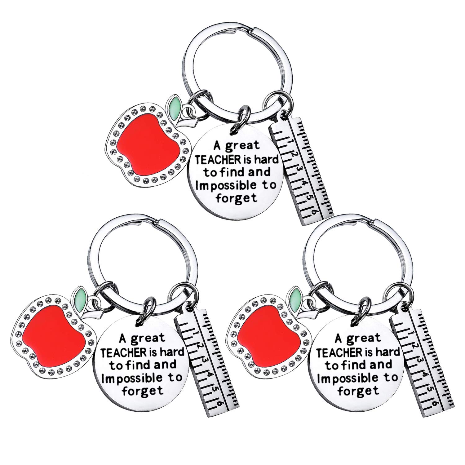 **BESPMOSP Teacher Appreciation Keychain Set - 3PC Inspirational Teacher Gifts for Teacher's Day, Graduation, Thank You - Best Friend Keyring for Educators, Mentors & Coaches - Perfect for Classroom, Office & Everyday Use**