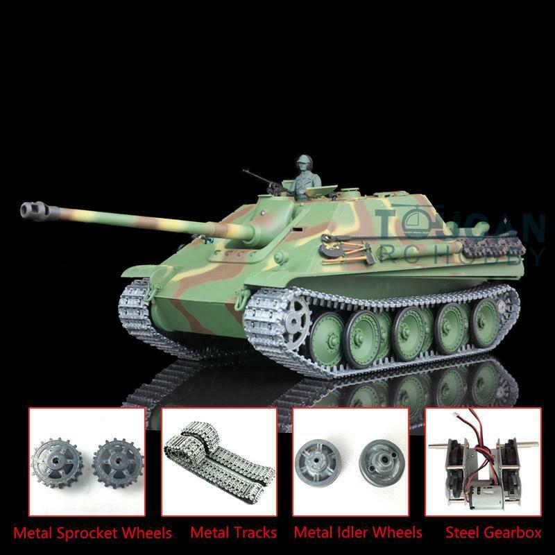 1:16 Scale Henglong German Jadpanther RTR RC Tank with Metal Tracks, Steel Gearbox, Sound & Smoke Effects - Ready-to-Run Remote Control Military Vehicle for Collectors & Battle Simulation