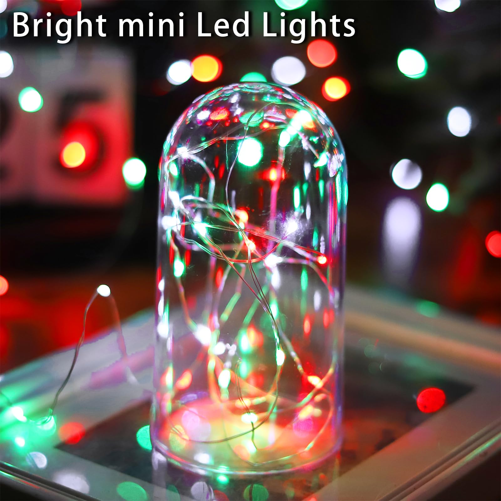 Solar Christmas Lights Outdoor Waterproof - 2 Pack 200 LED 66FT Red White Green Fairy String Lights IP67 with 8 Modes - Perfect for Tree, Garden, Patio, Fence, Balcony & Holiday Decorations