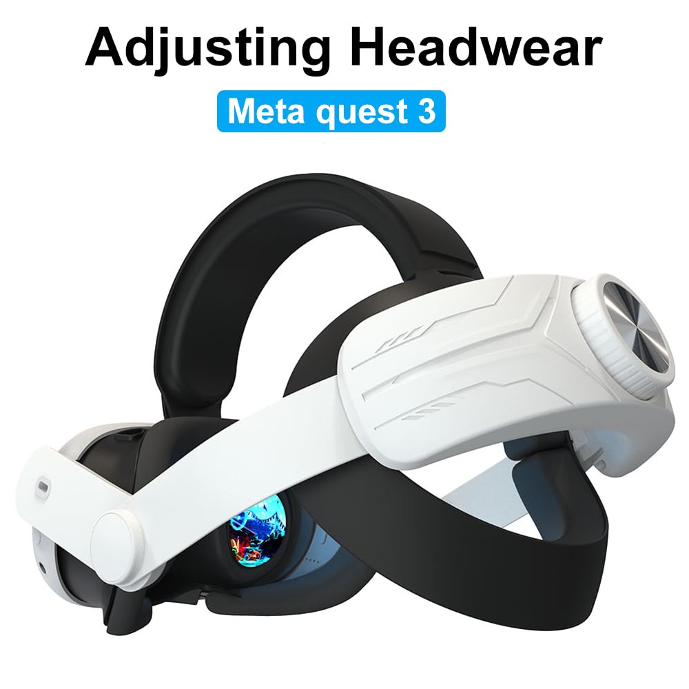 Meta Quest 3 Head Strap - Adjustable Comfortable VR Headband with PU Sponge Pad | Ergonomic Design Reduces Face Pressure | Perfect for Gaming, VR Experiences & Extended Play Sessions