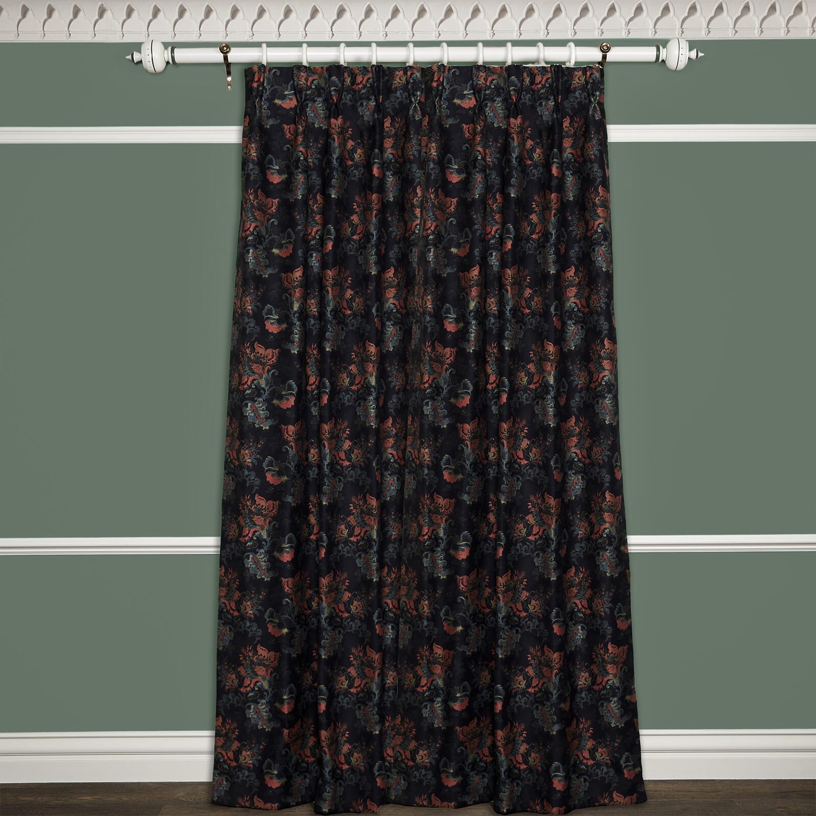 PERSEPHONE Jacquard Blackout Curtains for Living Room - Elegant Noir Design, Thermal Insulated Drapes for Bedroom & Home Decor