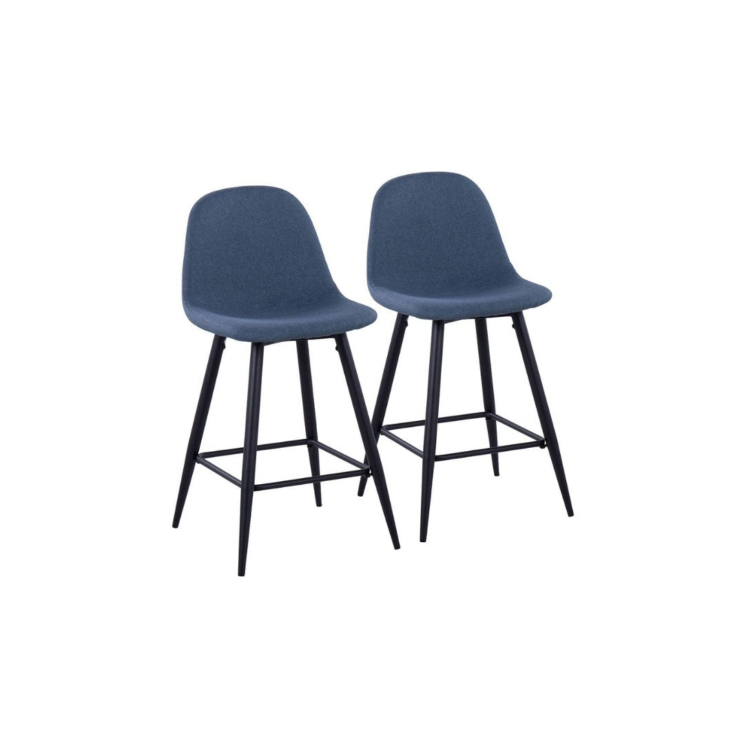 Modern Pebble Counter Stools (Set of 2) - Bar Height Kitchen Island Stools with Back Support for Dining Room, Breakfast Nook & Home Decor
