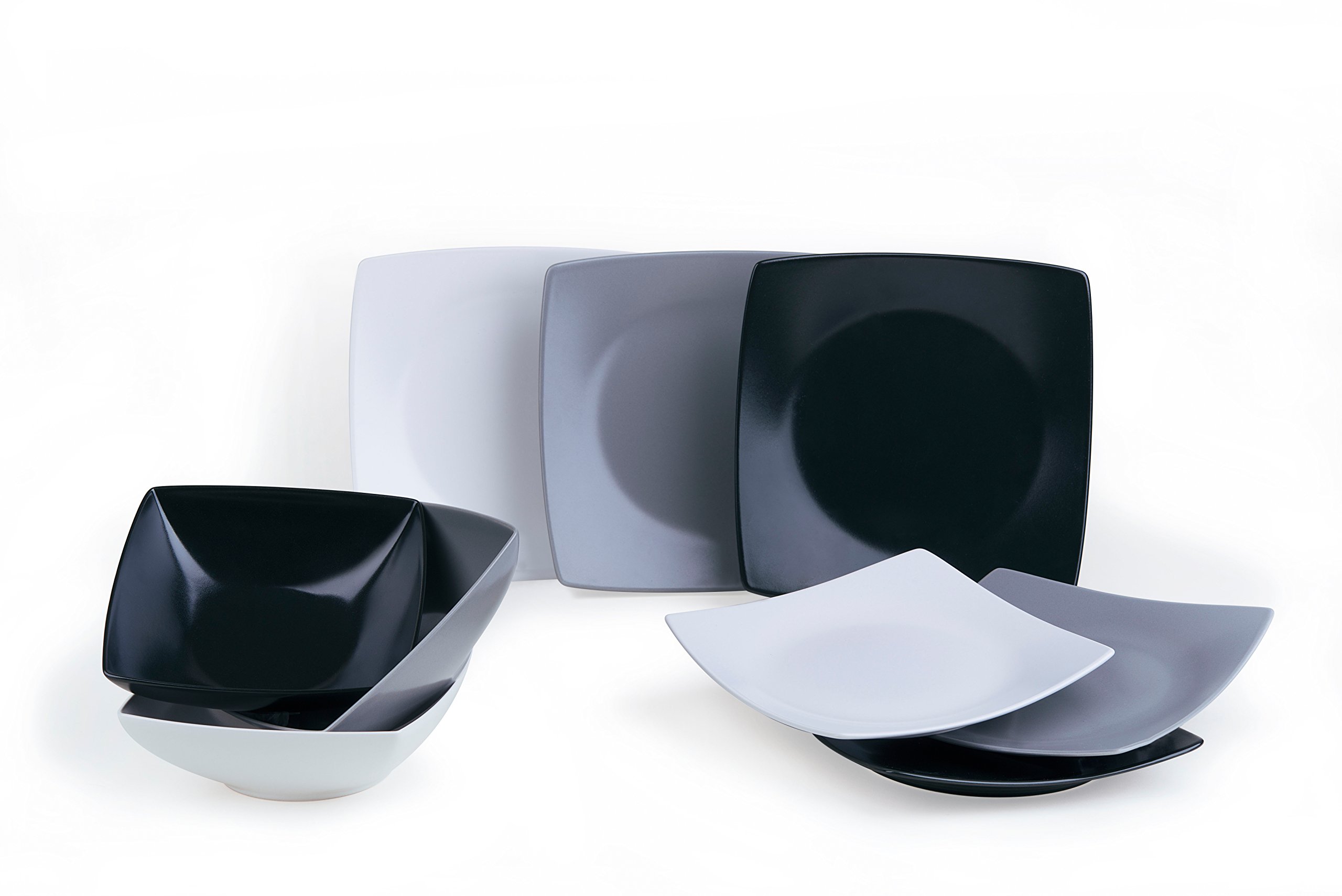 Premium Excelsa Ceramic Dinner Plate - 10.5 Inch Black Stoneware Plate Set for Elegant Dining, Restaurant & Home Use