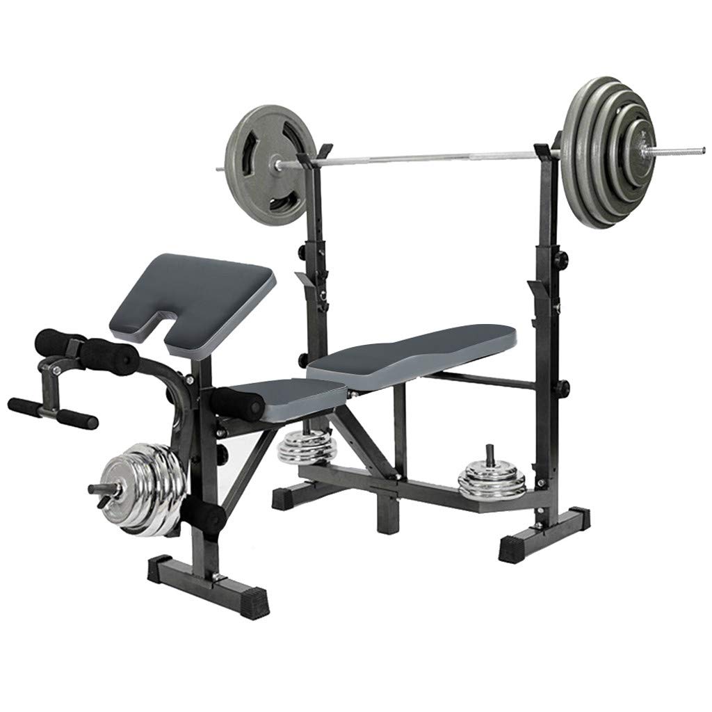 Tengma 330lbs Olympic Weight Bench - Adjustable Dumbbell Workout Station with Preacher Curl, Leg Developer & Crunch Handle for Full-Body Strength Training | Home Gym Equipment for Weightlifting, Muscle Building & Fitness Enthusiasts
