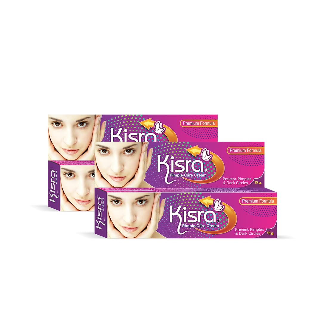 Kisra Premium Acne Treatment Cream for Pimples, Dark Spots & Under Eye Circles - 15g (Pack of 2) | Gentle Face Care for Teens & Adults | Day & Night Use