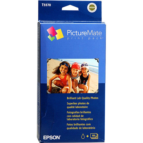 Epson PictureMate Print Pack - 100 Sheets Glossy Photo Paper (4x6 inches, 102x152mm) for High-Quality Photo Printing | Perfect for Home, Office & Photo Gifts