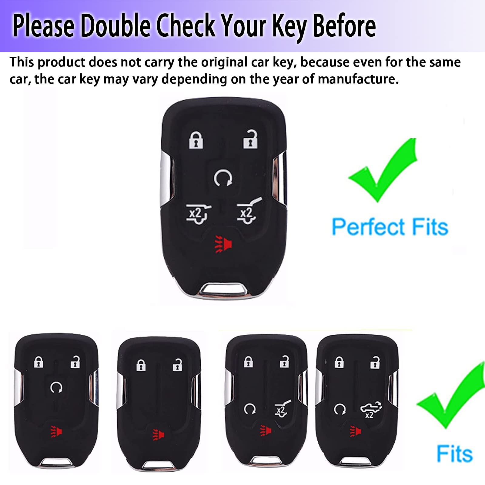 Premium TPU Key Fob Cover for GMC & Chevrolet - Soft Protective Case with Stylish Keychain for Acadia, Terrain, Yukon, Suburban, Tahoe | Durable Car Key Protector for Everyday Use & Travel
