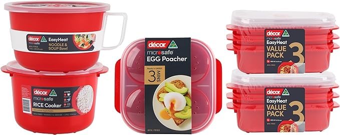 Microwave Safe Soup Bowl - 1.15L Red EasyHeat Bowl for Noodles, Porridge & Hot Meals | BPA-Free, Splash-Proof Design | Perfect for Office Lunch, Dorm Meals & Quick Home Cooking