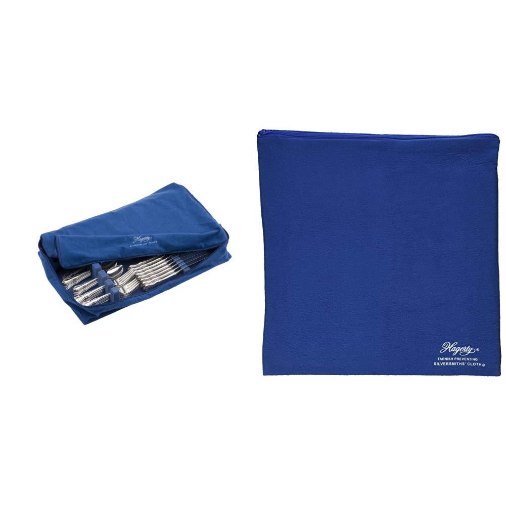 Hagerty Silverware Storage Bundle - Zippered Flatware Drawer Liner & Holloware Bag for Silver Storage | Perfect for Dining Room Organization & Silverware Protection