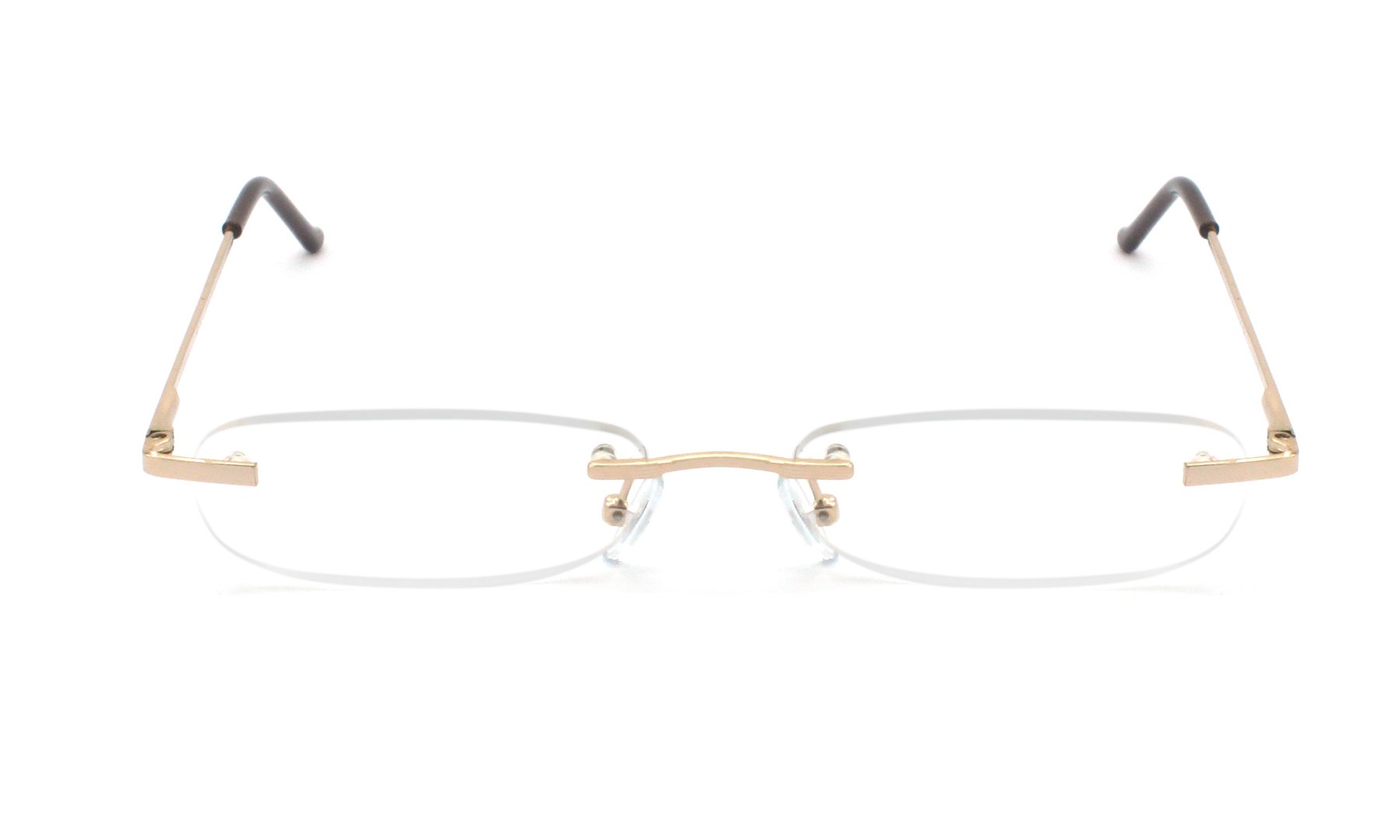4 Pack Metal Rimless Reading Glasses with Spring Hinge - Lightweight Slim Case for Men & Women - Perfect for Reading, Office Work, and Daily Use